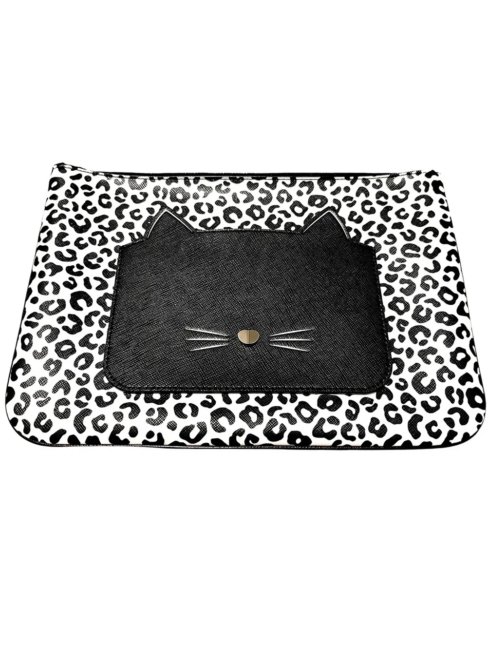 RARE Kate Spade New York Meow Cat Large Zip Pouch & Dusty NWT - Picture 2 of 9
